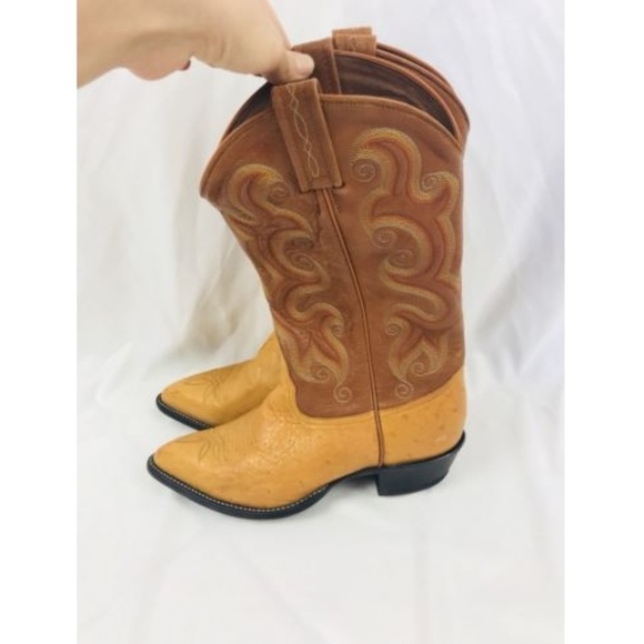 yellow ostrich boots